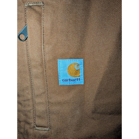 Carhartt Men's Brown Sherpa Lined Heavy Duty Work Vest 2XL Pockets Warm Outdoor - Picture 2 of 6